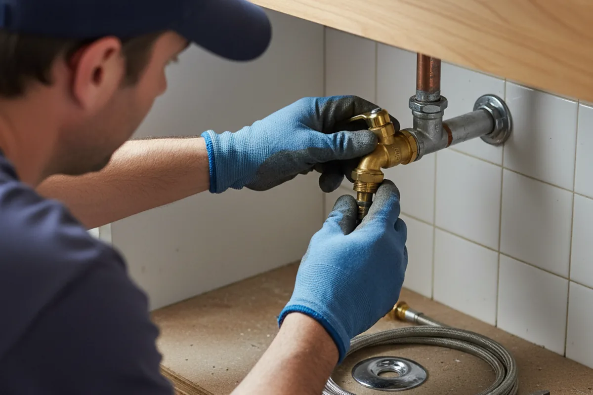 Shutoff valve and fitting work during Burst Pipe Repair in Temple City